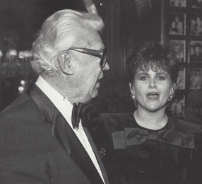Broadcaster and Restaurateur Harry Caray and Denise McGowan in conversation